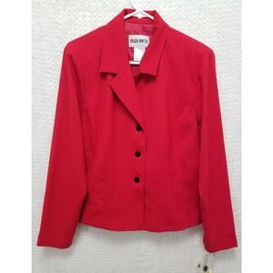 NWT PLAZA SOUTH Formal Button Down Business Jacket Red Rose Dress, Women's Sz 14
